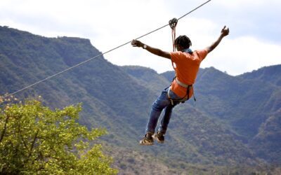 Ziplining Outside Mto wa Mbu village